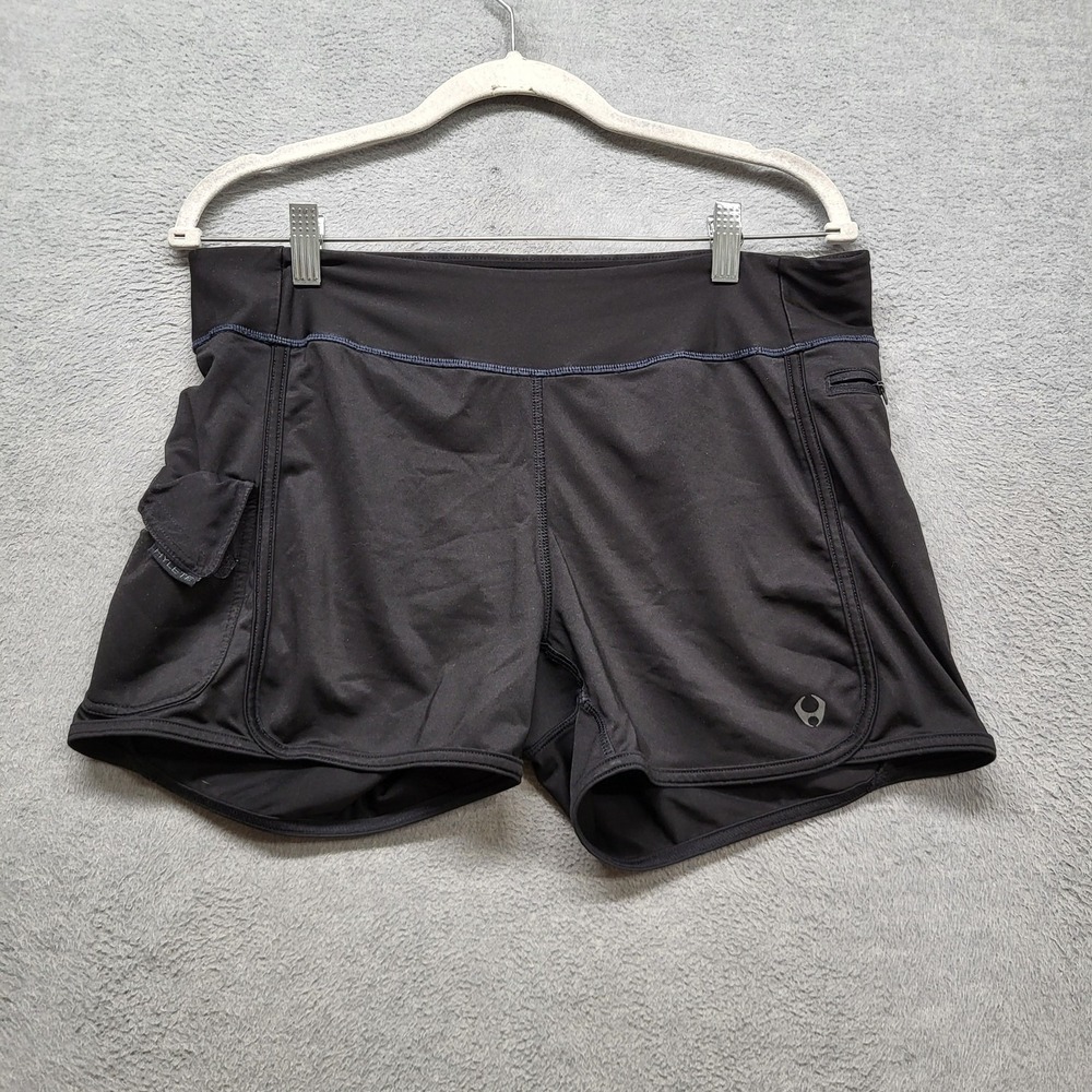 Hylete Women Activewear Shorts LARGE Black Logo 4" Inseam